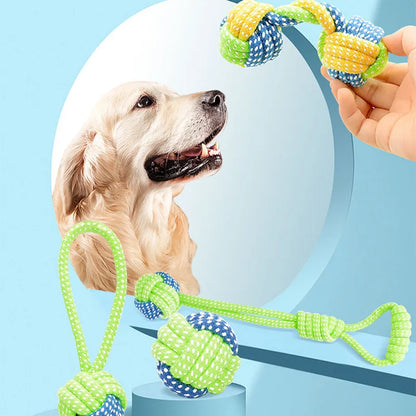 Interactive Cotton Rope Dog Toy - Chew Ball for Small & Large Dogs