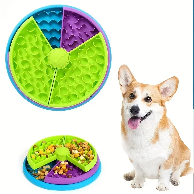 Three-Layer Rotating Slow Food Bowl for Dogs