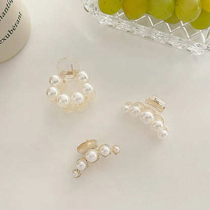 Pearl Rhinestone Mini Hair Claw Clips | Luxury Crystal Barrettes