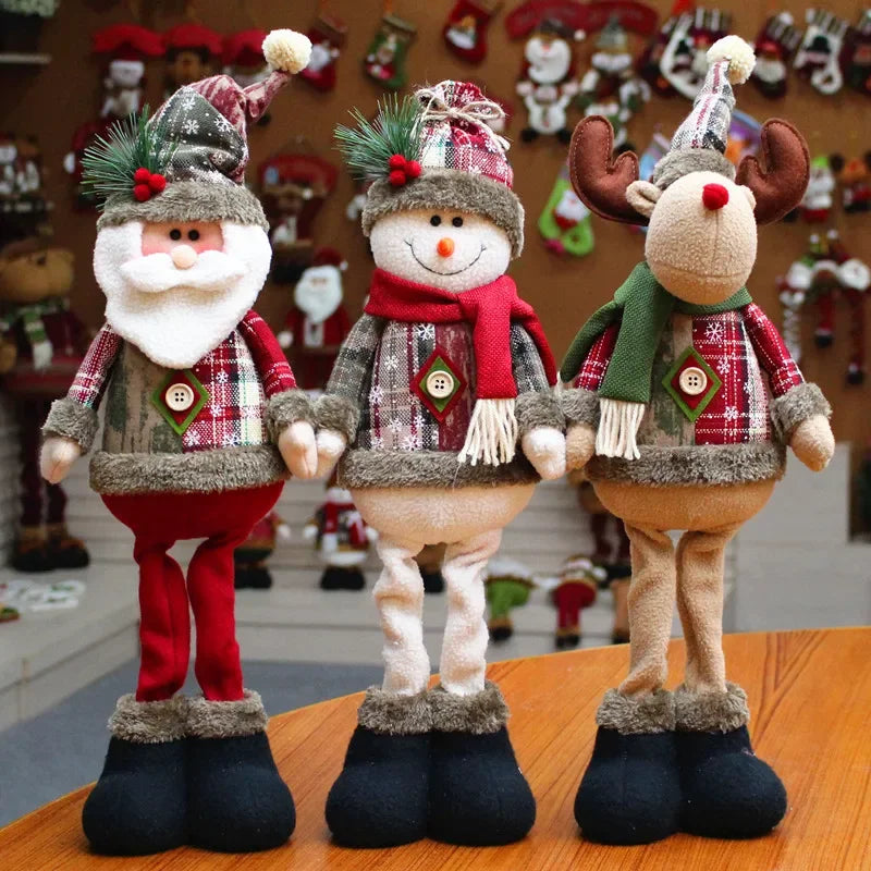 Christmas Santa Claus & Elk Doll Decorations - Festive Ornaments