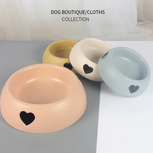 Cat and Dog Bowl with Love Pattern