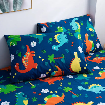 Cartoon Dinosaur Waterproof Fitted Sheet | Elastic Mattress Cover for All Seasons