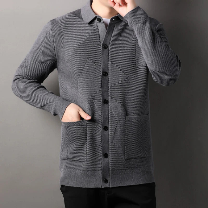 Men's Casual Thick Cardigan – Long Sleeves