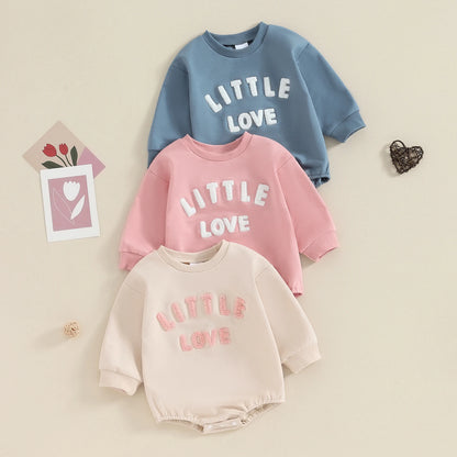 Embroidery Letter Baby Romper | Long Sleeve Cotton Bodysuit for Newborns