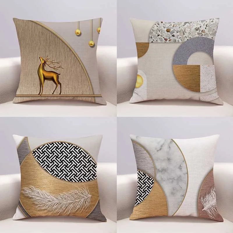 Modern Light Luxury Earth Tone Pillow Cover – Dirt-Resistant Sofa Cushion