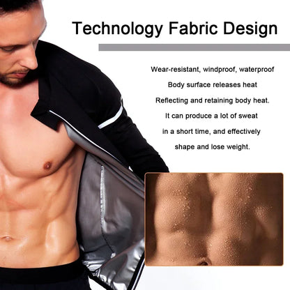 Men's Weight Loss Sauna Jacket: Thermal Sweat Body Shaper for Fat Burning