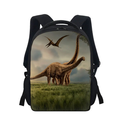 Dinosaur Print School Bags for Kids – 12-Inch Kindergarten Backpacks