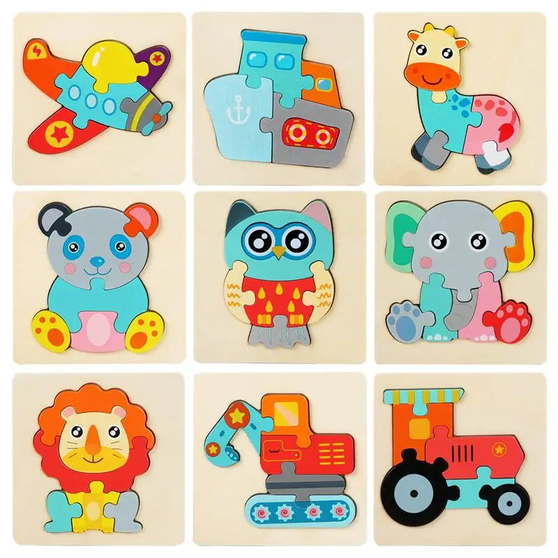 Wooden Puzzles for Toddlers – Animal Jigsaw Toys for Ages 1-3