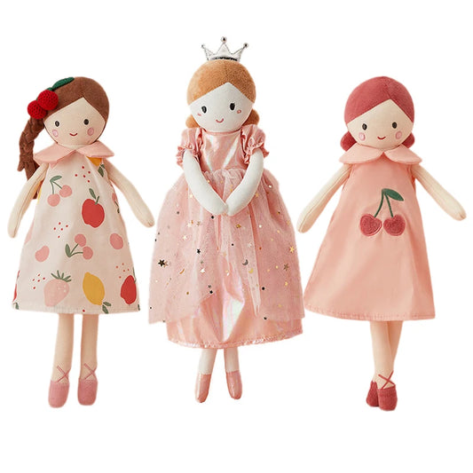 Pink Dress Girl Plush Toy | Crown Princess Stuffed Doll