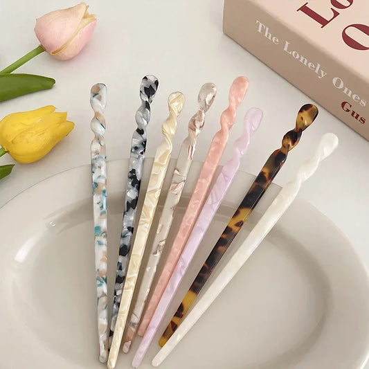 Vintage Acetate Resin Hair Sticks | Trendy Women's Hairpins & Wedding Accessories