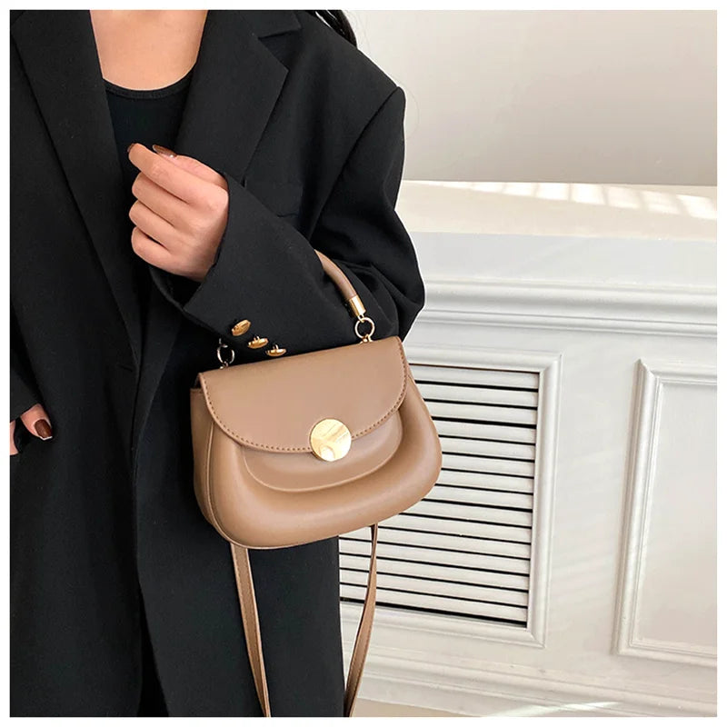 Casual Aesthetic Top-Handle Clutch Handbag