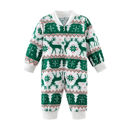 Family Matching Christmas Pajamas-Festive Green