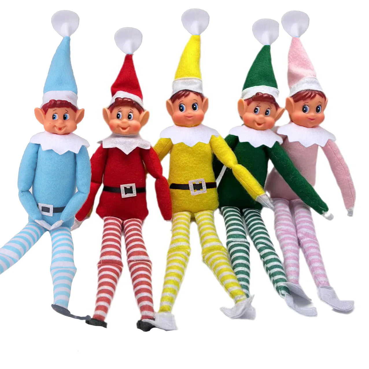 Multi-Colored Christmas Elf Dolls – Perfect Ornaments for Tree Decor