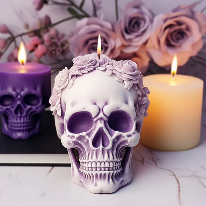 Rose Skull Silicone Candle Mold for DIY Aromatherapy, Soap, Chocolate, Resin Crafts