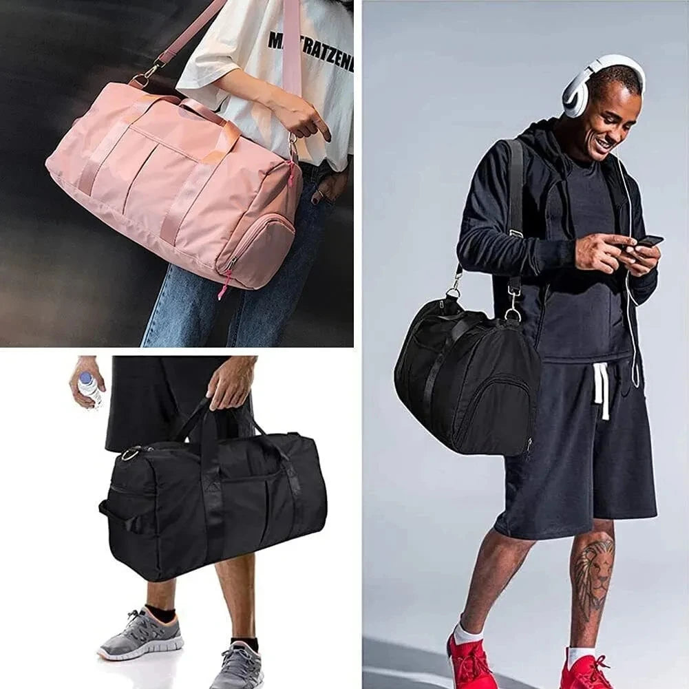 Travel Gym Duffel Bag with Wet Pocket & Shoes Compartment