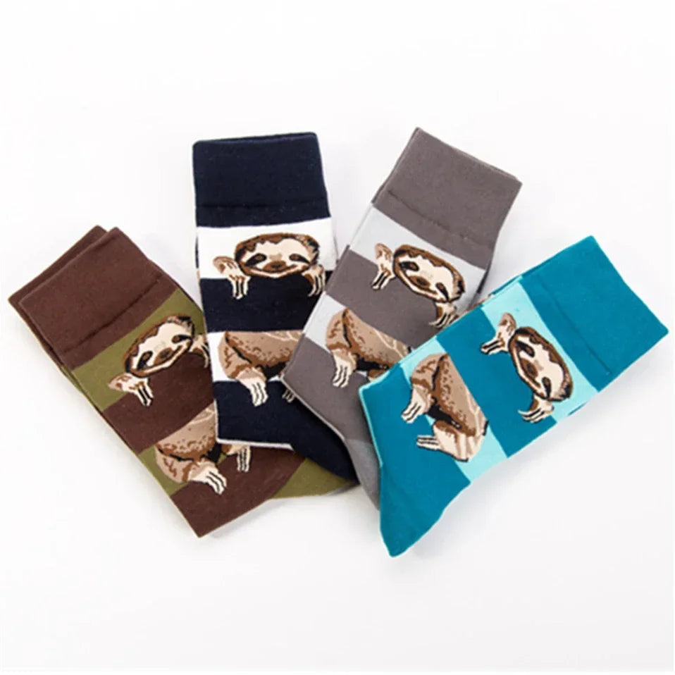 8-Pair Animal Street Style Men's Socks – Fun & Comfortable