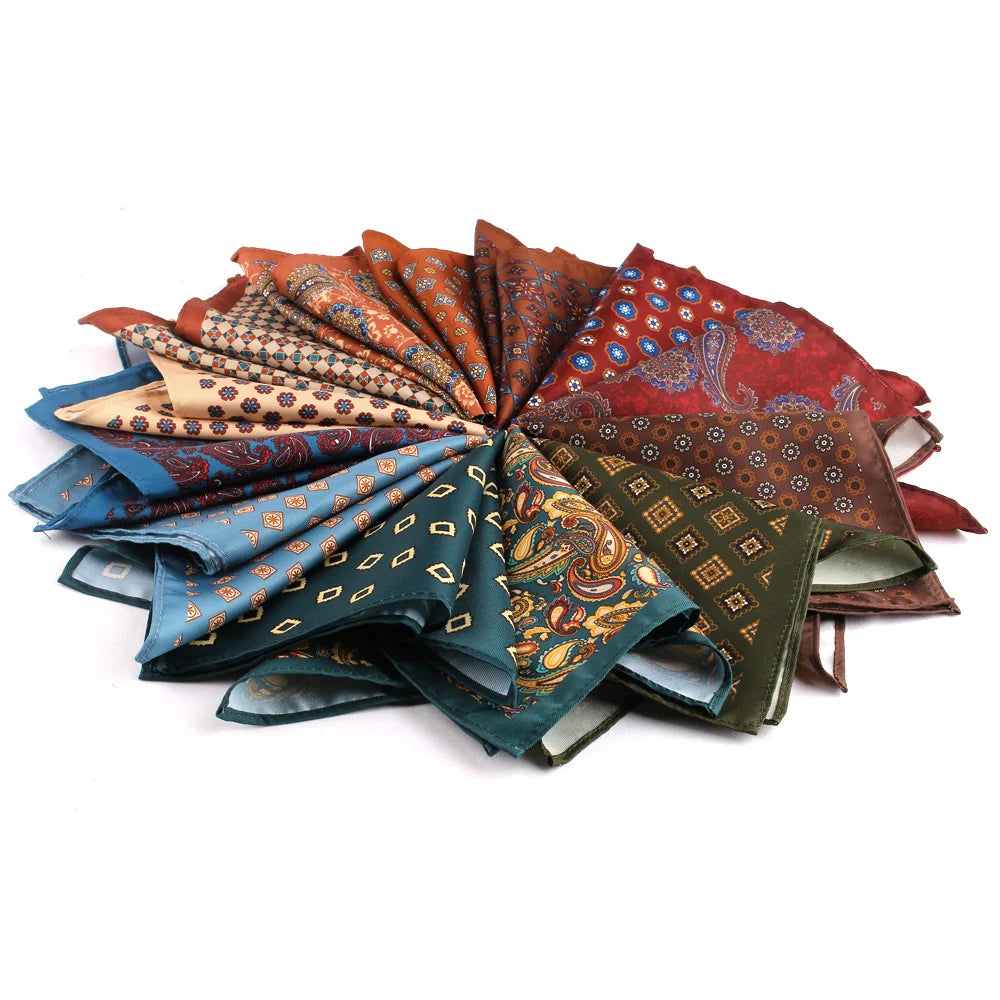 Floral Paisley Print Pocket Square - Men's Handkerchief