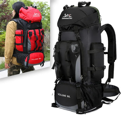 90L Waterproof Hiking & Camping Backpack - Large Capacity Trekking Rucksack