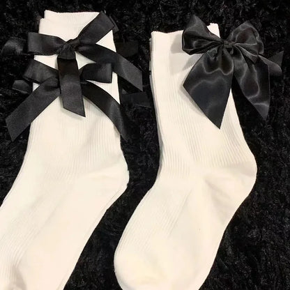 Women's Cute Kawaii Lolita Bowknot Crew Socks