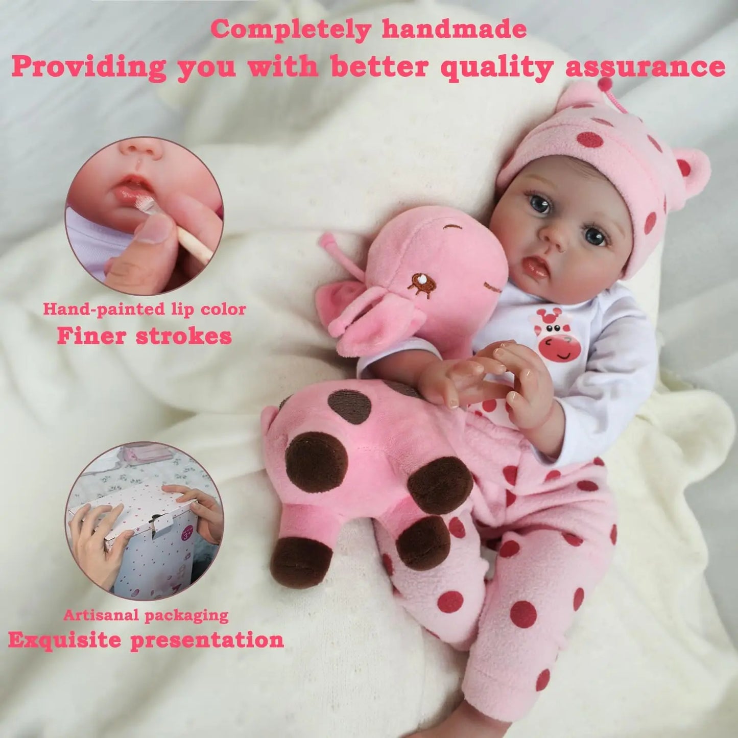 22-Inch Realistic Reborn Baby Doll Soft Vinyl for Kids 3+