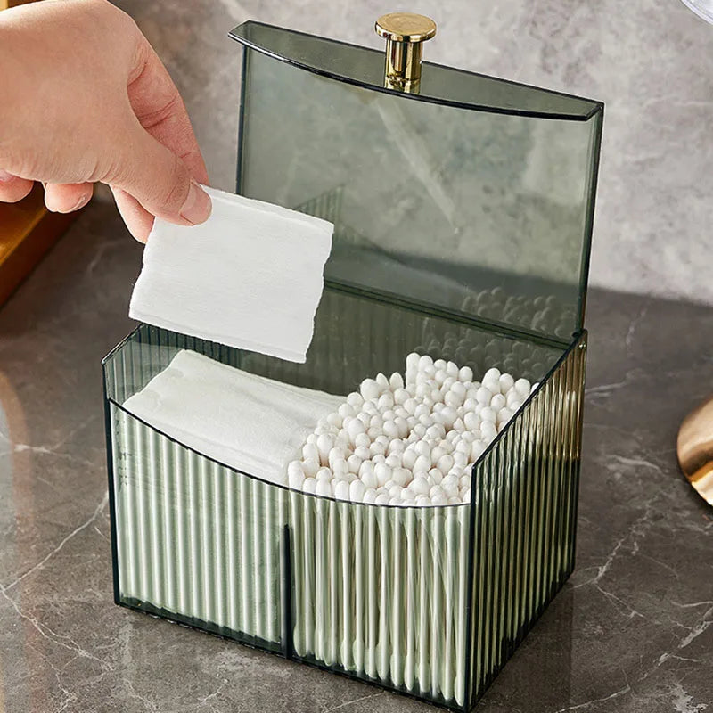 Transparent Cotton Swab & Jewelry Storage Box – Dust-Proof