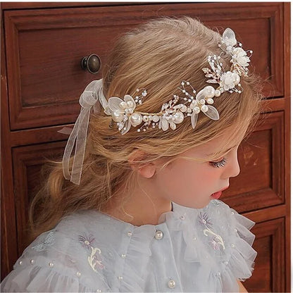 Princess Pearl Flower Wreath Headbands | Elegant Girls' Hairbands