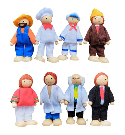 Wooden Miniature Doll Family Toy Set