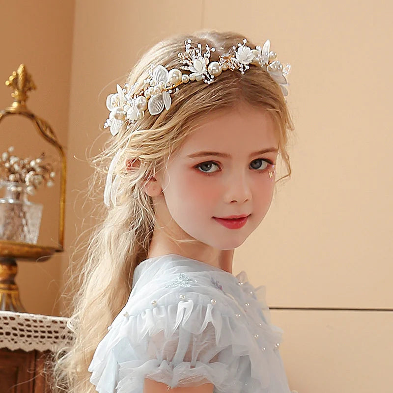 Princess Pearl Flower Wreath Headbands | Elegant Girls' Hairbands