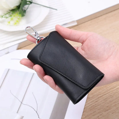 Portable Leather Housekeeper Keychain Holder