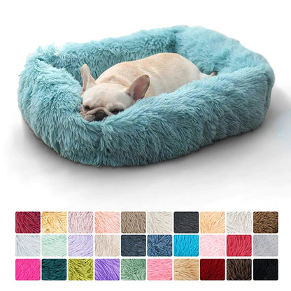 Washable Plush Dog Bed - Soft, Warm Cushion for Winter