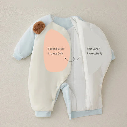 Winter Newborn Baby Romper – Bear Embroidery Jumpsuit