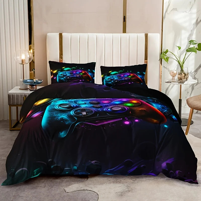 Fashionable Cool Duvet Cover Set | Colorful Gamepad Print Bedding