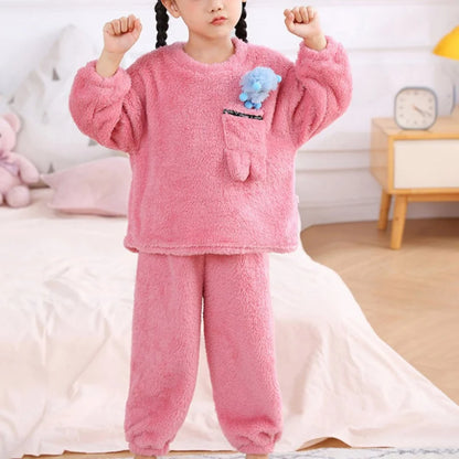 Autumn Winter Baby Pajamas - Thick Plush Long Sleeve 2-Piece Set