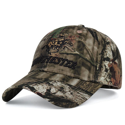 Winchester Embroidered Tactical Camo Baseball Cap for Men – Adjustable Outdoor Sports Sun Hat