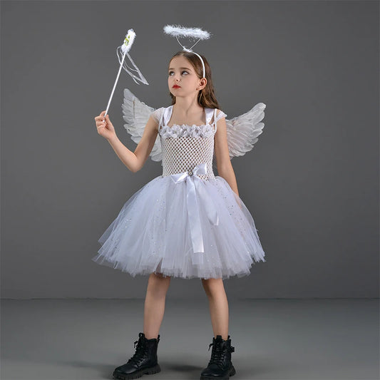 White Angel Tutu Costume for Girls