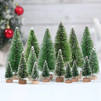 Artificial Mini Wooden Christmas Tree-Pine Tabletop Ornament