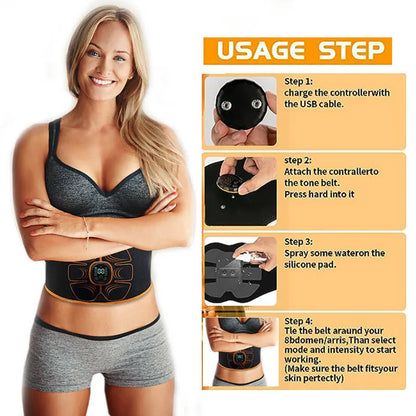 USB Rechargeable Ab Trainer – Vibration Muscle Stimulator