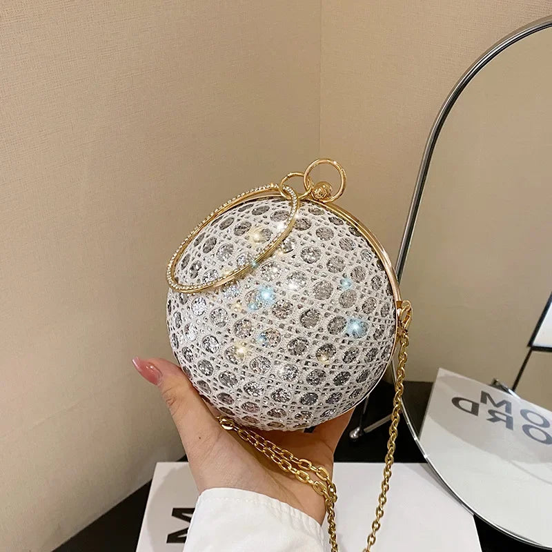 Sparkly Round Evening Purses for Women