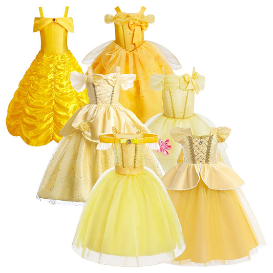 Kids Belle Cosplay Dress - Princess Ball Gown