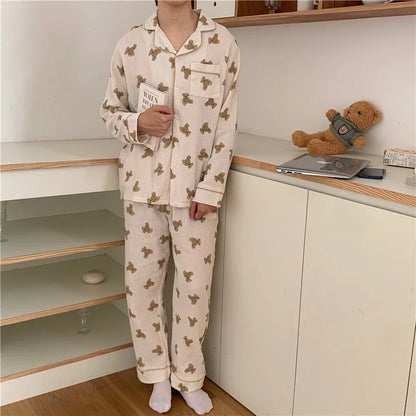 Cotton Autumn Pajamas Set | Couples Sleepwear