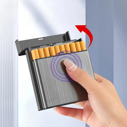 Large Capacity Metal Cigarette Case – Holds 40 Cigarettes, Portable Storage Box