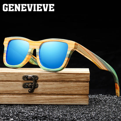 GENEVIEVE Customizable Bamboo Polarized Sunglasses