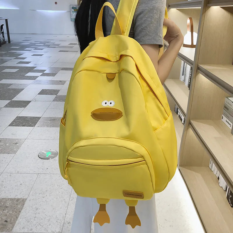 New Cartoon Duck Backpack | Designer Cute Travel Bag for College Students