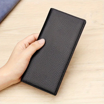 Genuine Leather Slim Bifold Wallet for Men