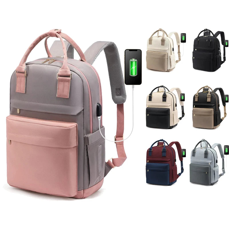 Women’s Patchwork Nylon Backpack