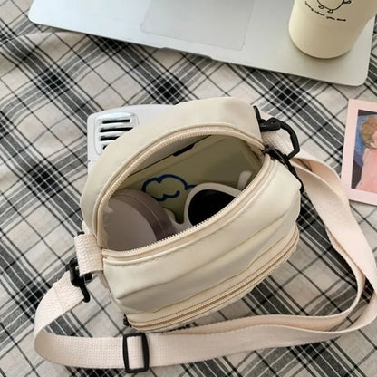 Casual Canvas Mini Handbag with Zipper