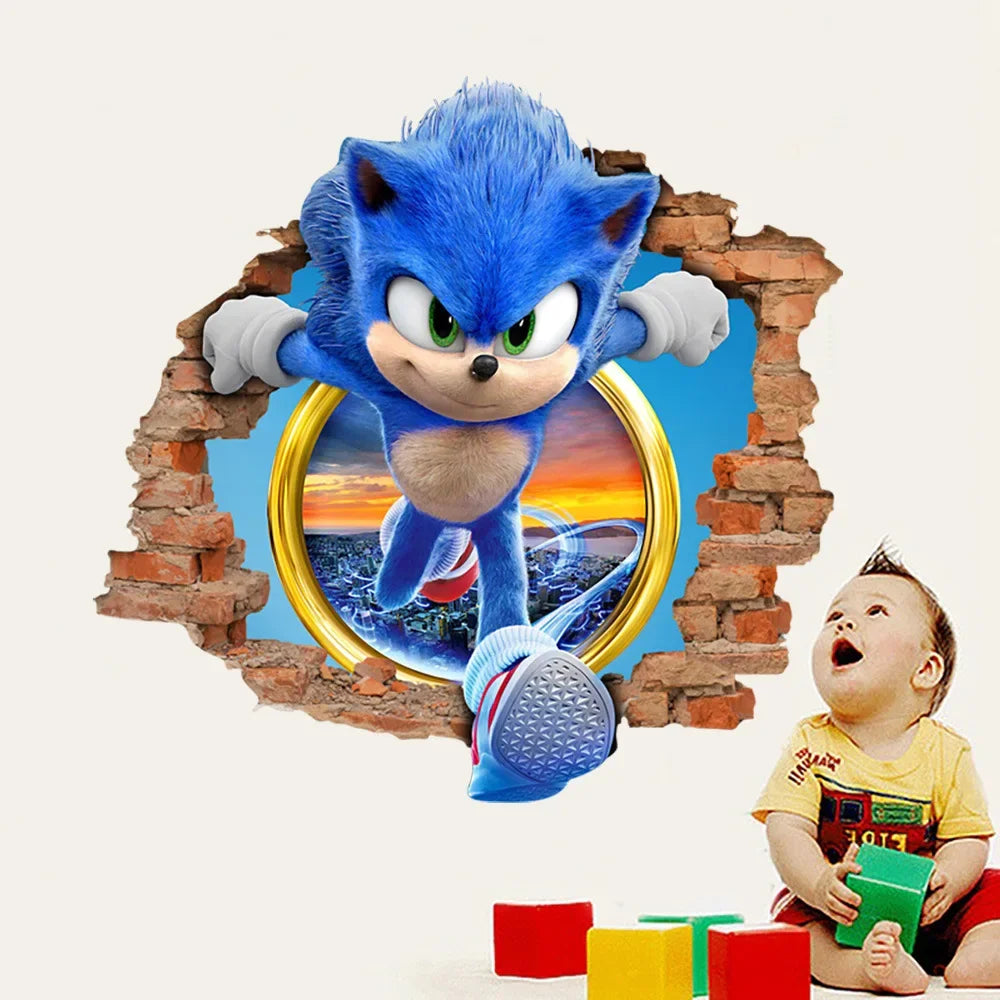 Sonic Cartoon 3D PVC Sticker & Game Poster