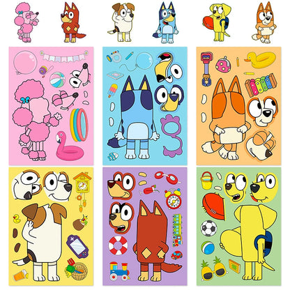 Bluey Cartoon Dog Puzzle Stickers