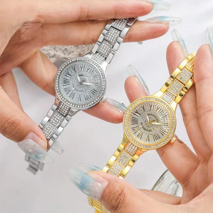 Luxury Women's Watch & Jewelry Set - Rhinestone Diamond Gift