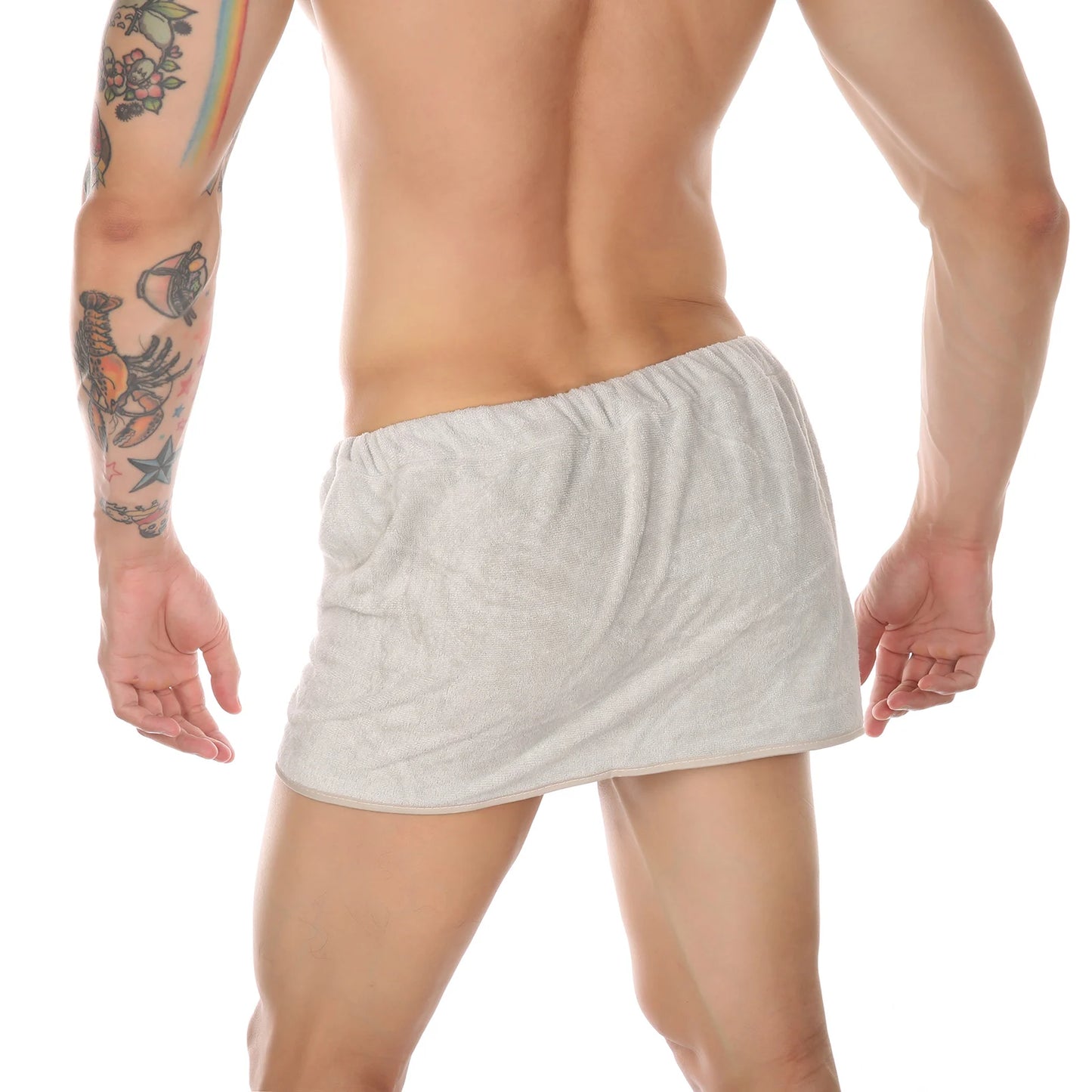 CLEVER-MENMODE Wearable Towel Pants - Fluffy Pajamas & Sauna Nightwear